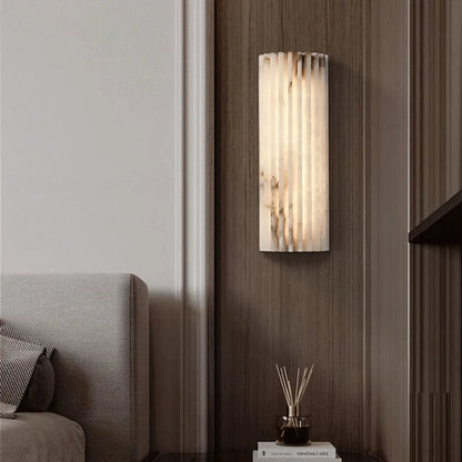 Moderne Marmeren Wandlamp met Minimalistisch Design voor Slaapkamer en Woonkamer – Wit met Gouden Accenten 3