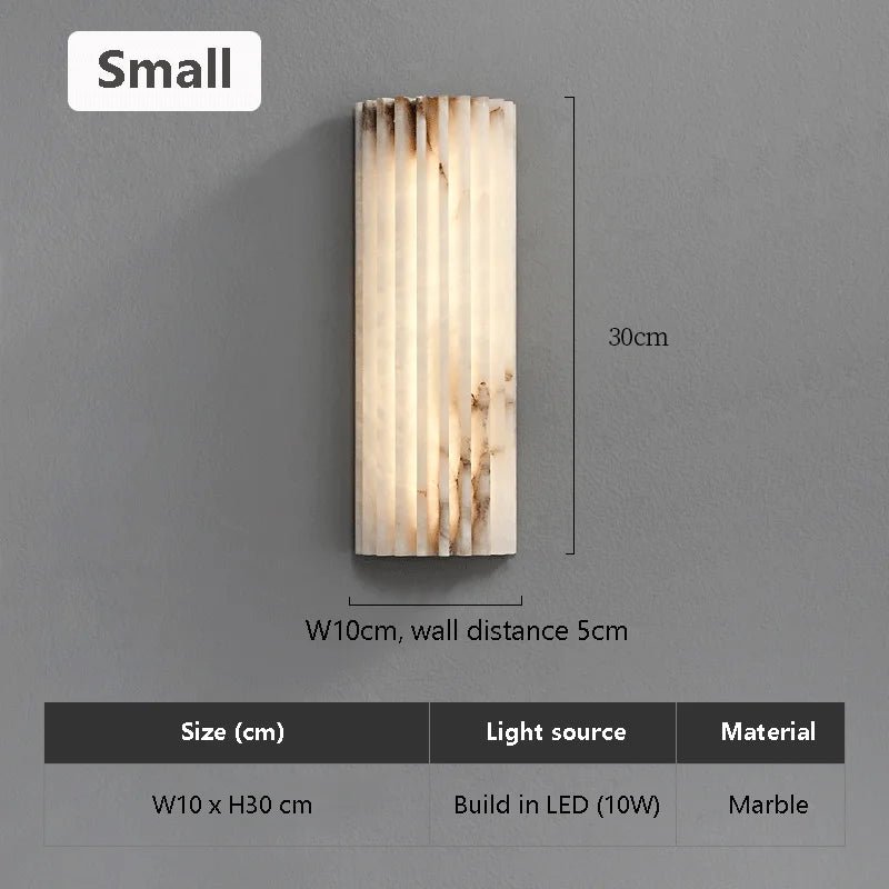 Moderne Marmeren Wandlamp met Minimalistisch Design voor Slaapkamer en Woonkamer – Wit met Gouden Accenten 6