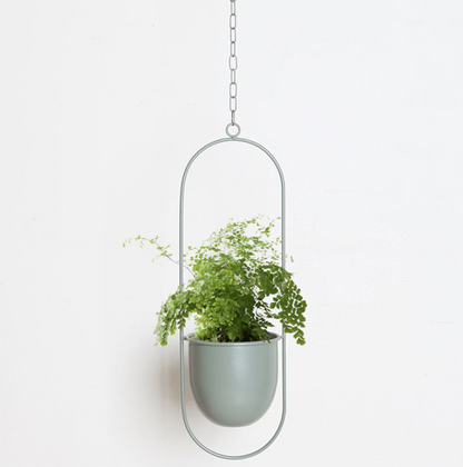 Moderne Minimalistische Plantenhanger van IJzer met Aanpasbare Hangketting – Perfect voor Muurdecoratie 4