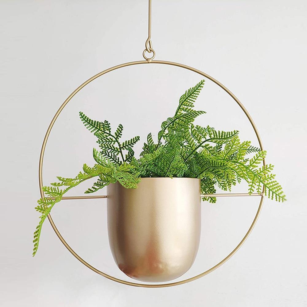 Moderne Minimalistische Plantenhanger van IJzer met Aanpasbare Hangketting – Perfect voor Muurdecoratie 7