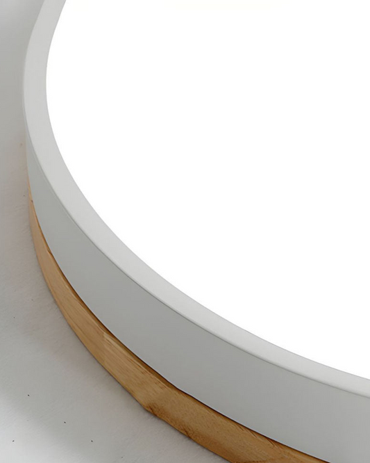 Moderne Plafondlamp met Houten Accent en Groene Band – L'Horizon Naturel 2