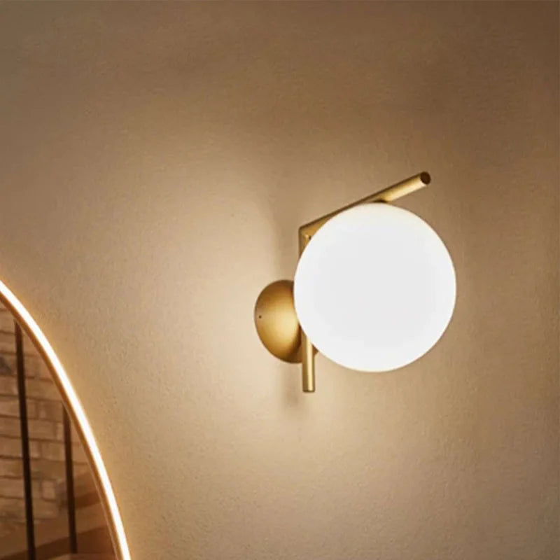 Moderne Wand- en Plafondlamp met 15 cm Glazen Bol – Stijlvolle Verlichting voor Woonkamer in Chroom, Zwart of Goud 3