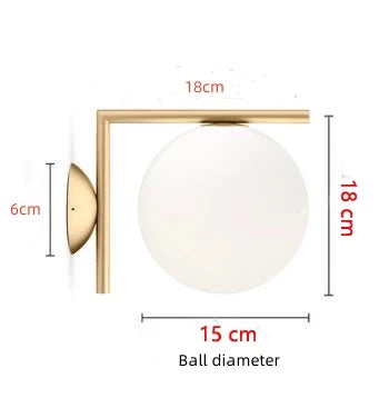 Moderne Wand- en Plafondlamp met 15 cm Glazen Bol – Stijlvolle Verlichting voor Woonkamer in Chroom, Zwart of Goud 6