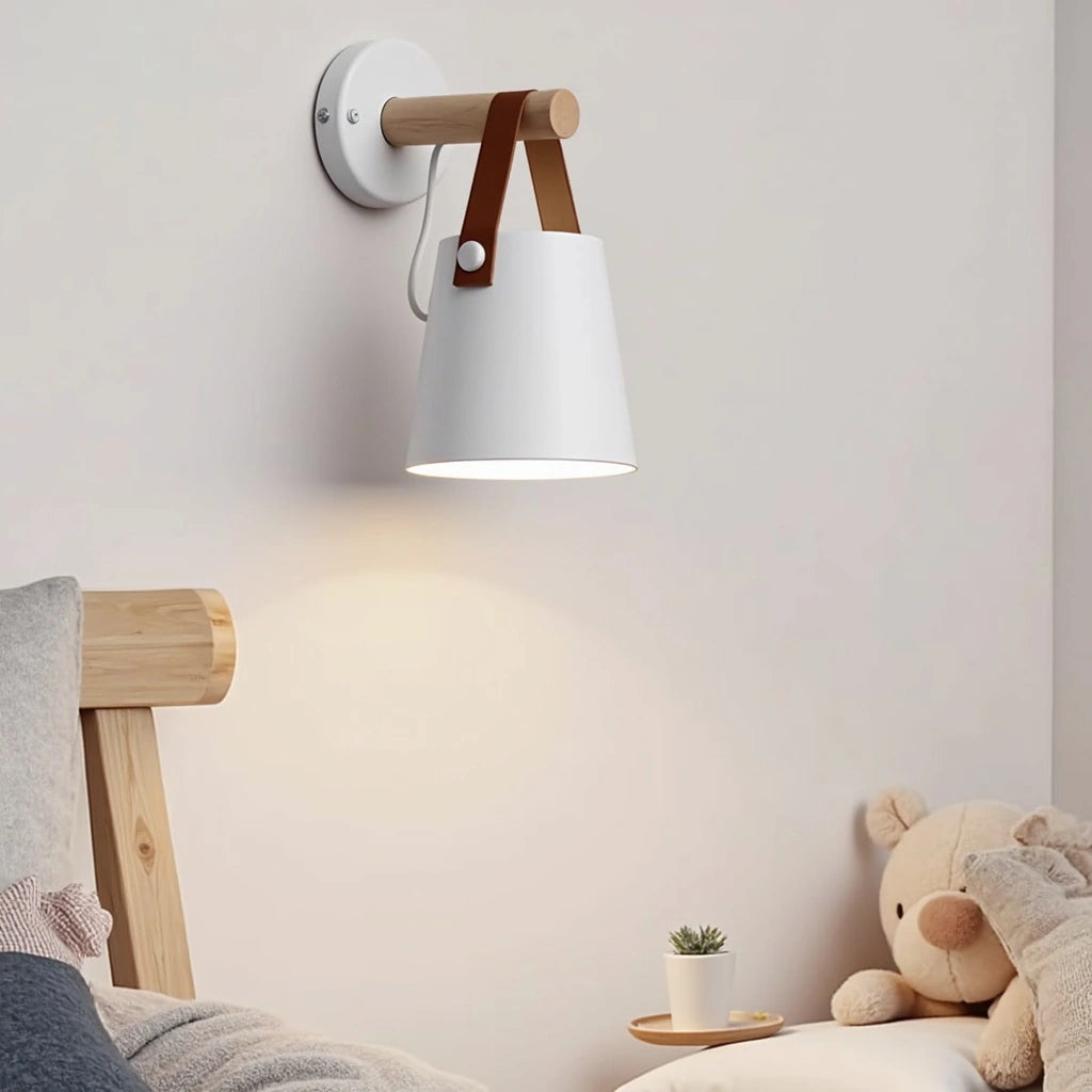 Moderne Wandlamp van Hout voor de Slaapkamer – Stijlvolle Muurlamp in Twee Kleuren 2