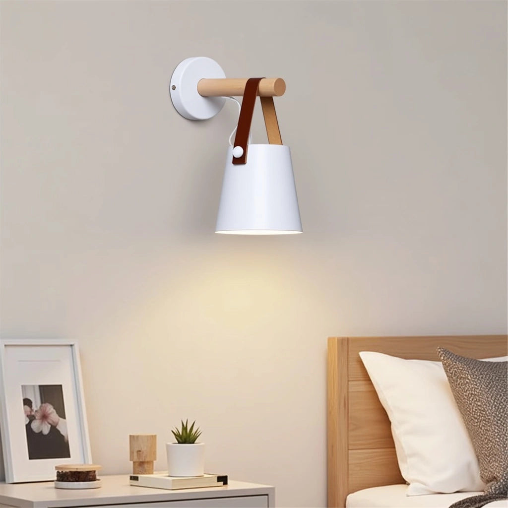 Moderne Wandlamp van Hout voor de Slaapkamer – Stijlvolle Muurlamp in Twee Kleuren 6