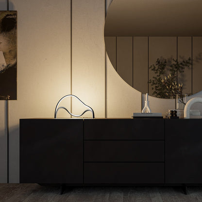 Moderne Zwarte Tafellamp met Matte Afwerking en Warm Wit Licht 2700K voor Sfeervolle Verlichting 2