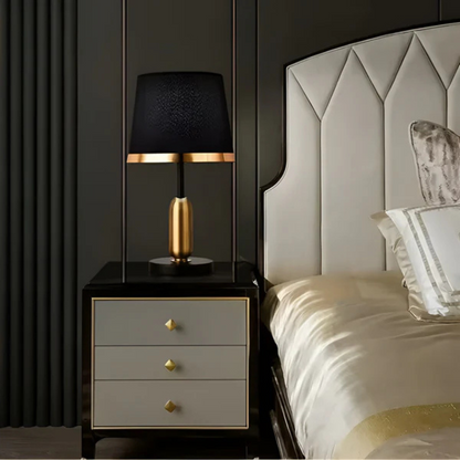 Moderne Zwarte Tafellamp van Stof met Uniek Ontwerp – Perfect voor Woonkamer en Slaapkamer 3