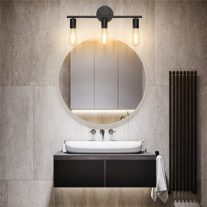 Moderne Zwarte Wandlamp Drie Delig voor Badkamerverlichting – Stijlvolle Muurlamp met Vochtbestendige Ontwerp 0