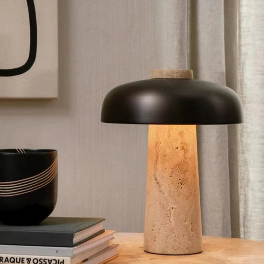 Natuurlijke Travertin Tafellamp met Scandinavisch Design – Aardse Verfijning voor Elke Ruimte 1