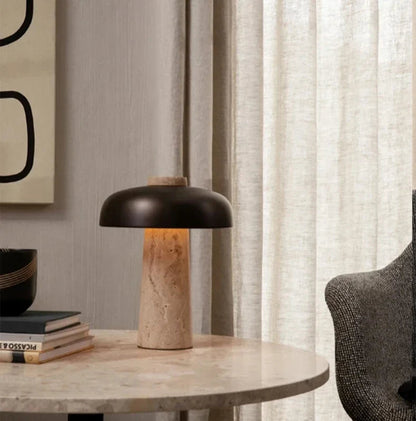 Natuurlijke Travertin Tafellamp met Scandinavisch Design – Aardse Verfijning voor Elke Ruimte 4