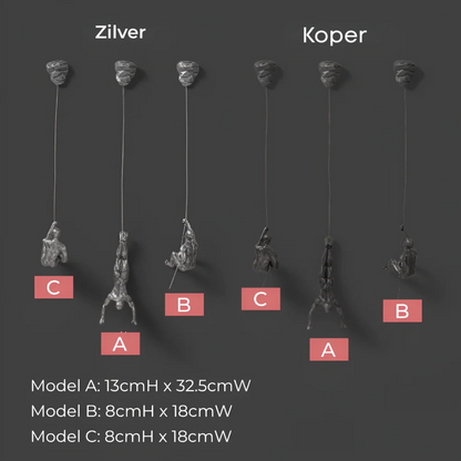 Lavande | Creatieve Muurdecoratie Set - Drie-delige Sculptuur in Zilver en Koper voor Wanddecoratie Woonkamer