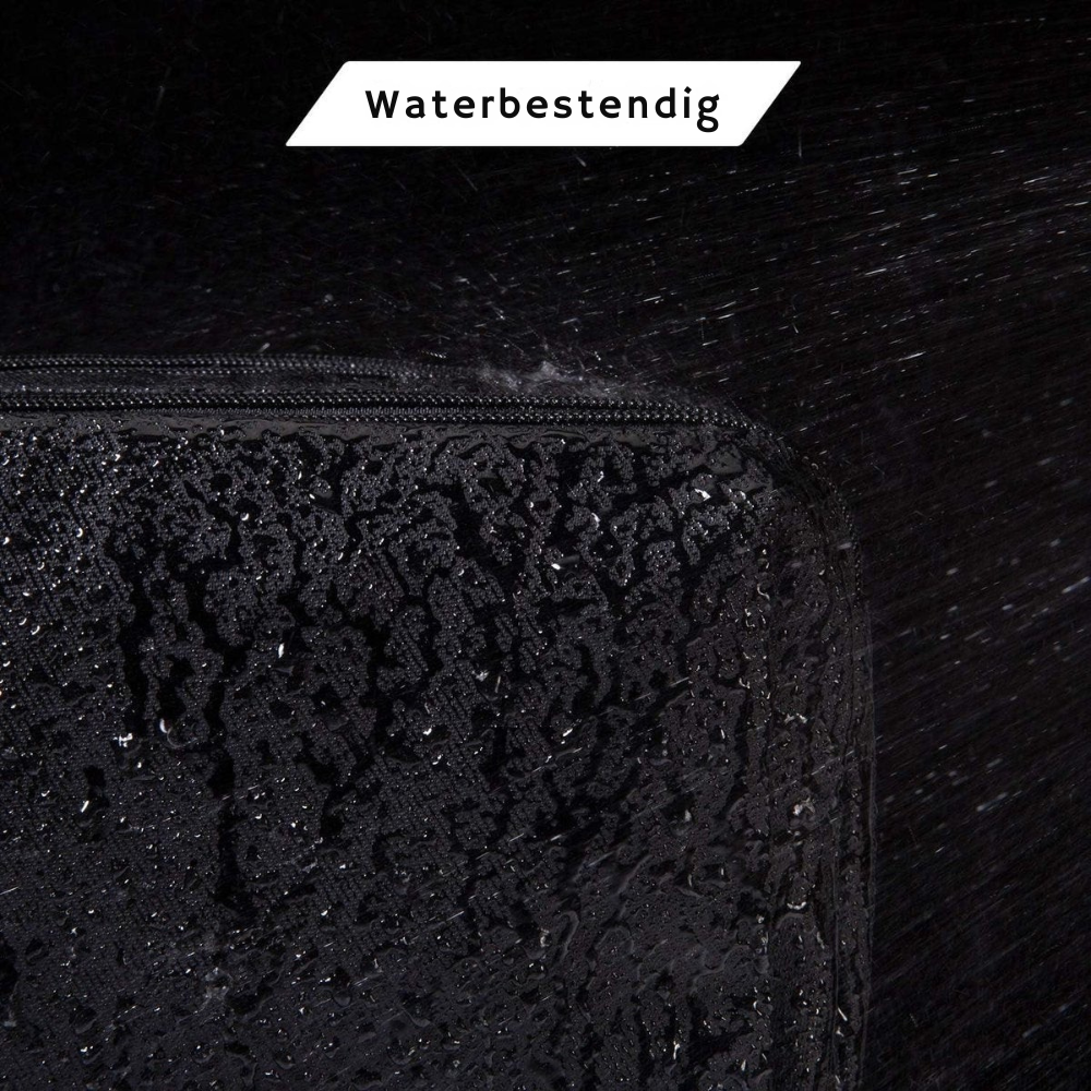 Grote Reis Toilettas Heren met Dubbele Ritssluiting en Waterafstotend Materiaal - Zwart