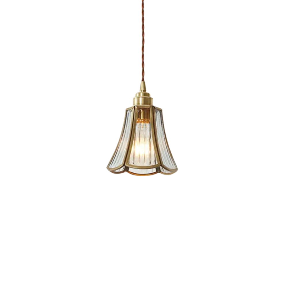 Elegante Glazen Hanglamp met Stoffen Snoer voor Eettafel en Woonkamer – Modern en Klassiek Interieur