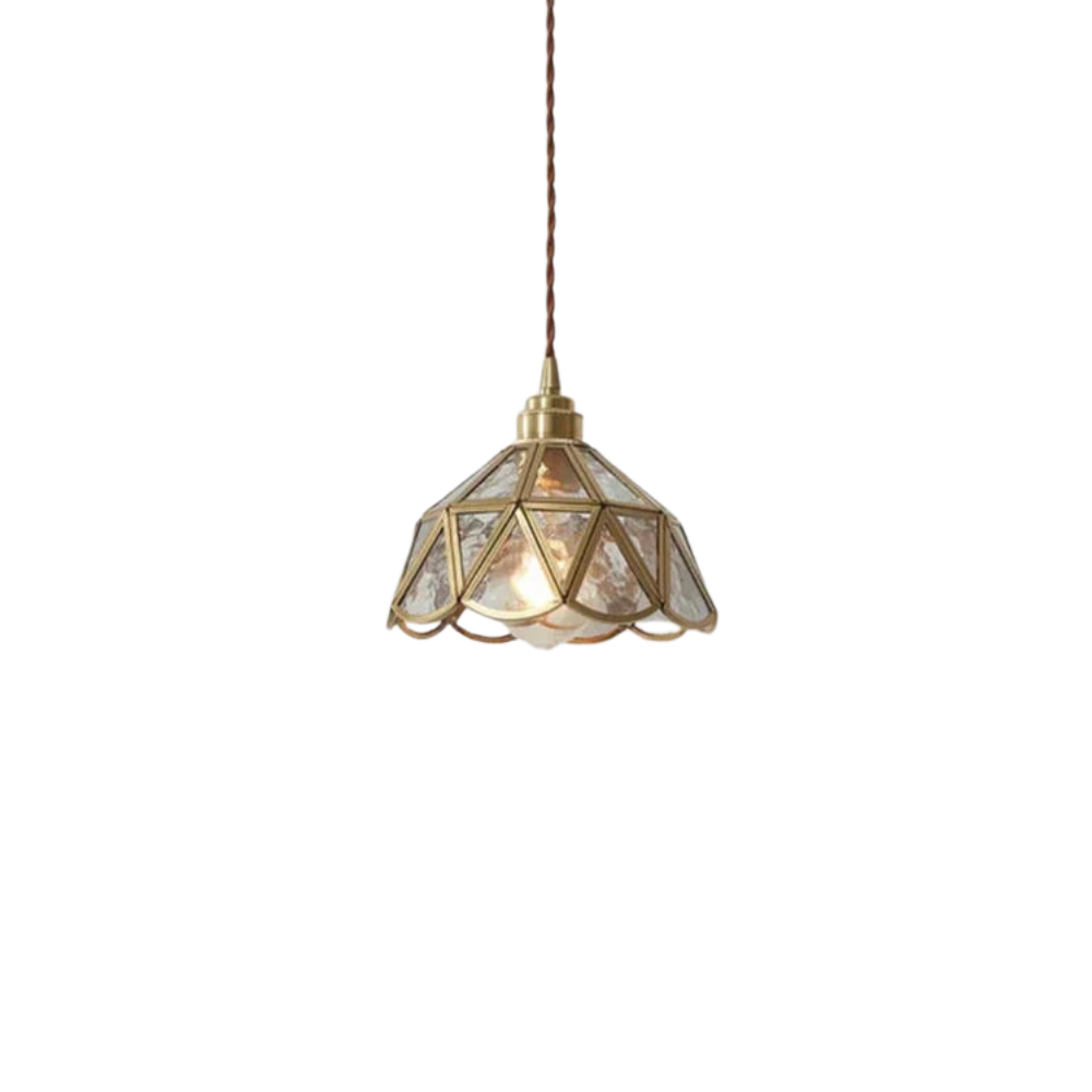 Elegante Glazen Hanglamp met Stoffen Snoer voor Eettafel en Woonkamer – Modern en Klassiek Interieur