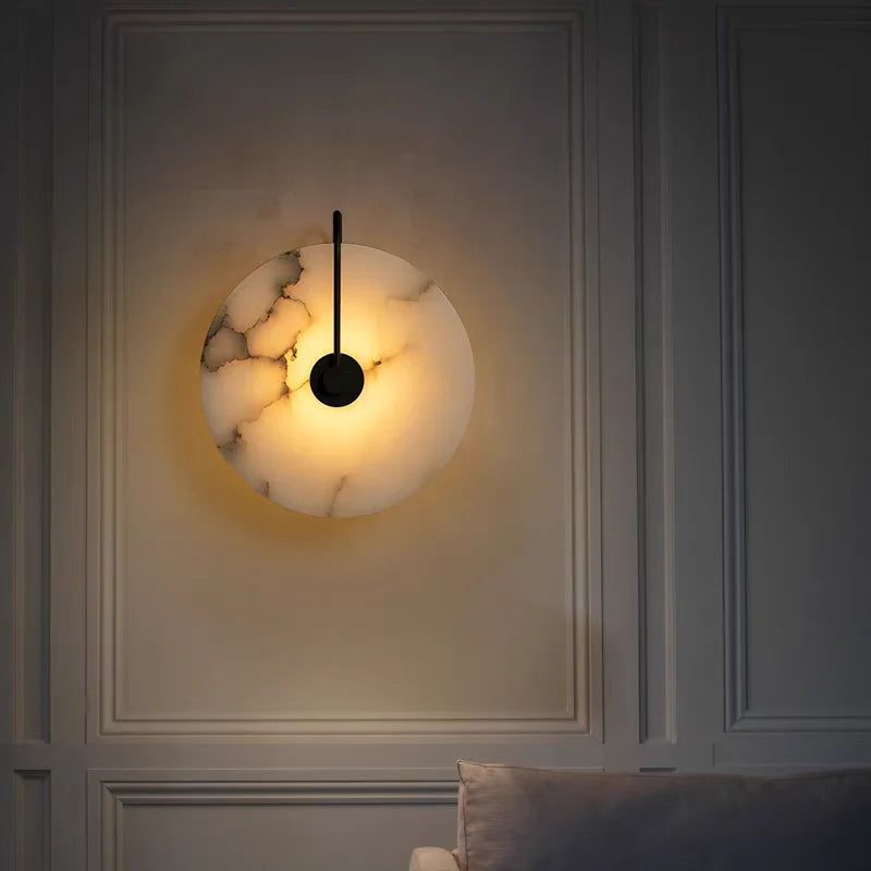 Nordic Marmeren Wandlamp met LED Verlichting voor Woonkamer en Slaapkamer – Creatief Rond Design 0