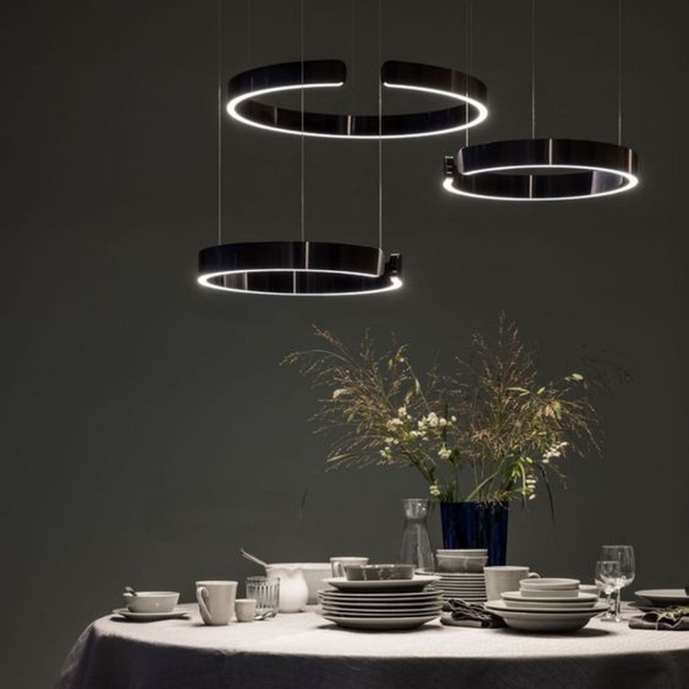 Moderne Ronde LED Hanglamp Zwart voor Eettafel en Woonkamer – Elegante Verlichting voor Stijlvol Interieur