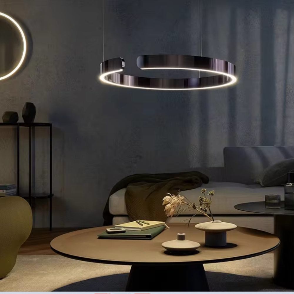 Moderne Ronde LED Hanglamp Zwart voor Eettafel en Woonkamer – Elegante Verlichting voor Stijlvol Interieur