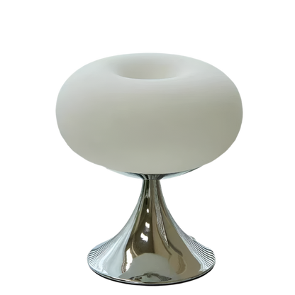 Antieke Tafellamp met Appelvorm en Vintage Charme – Witte en Groene Glazen Afwerking