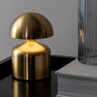 Genopladelig retro svampe bordlampe med dæmpbar LED og USB-opladning