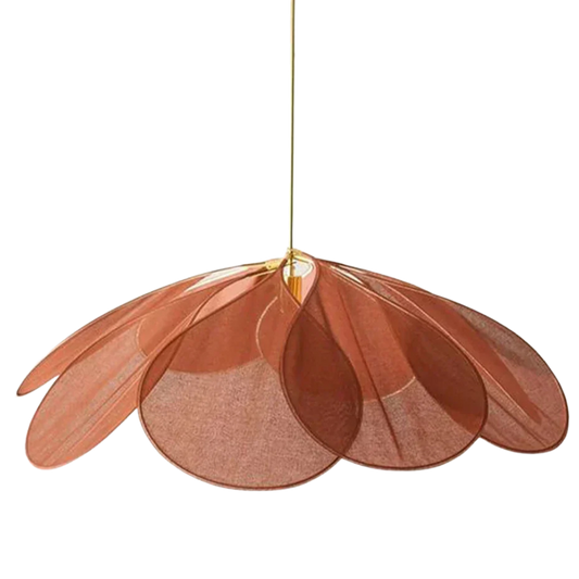 Vintage Hanglamp van Stof met Bloemdesign – Elegante Verlichting voor Woonkamer