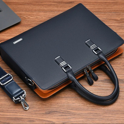 Leren Laptoptas Heren met Verstelbare Schouderriem – Ruim en Stijlvol voor 14-15 Inch Laptops 1