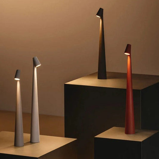 Oplaadbare Draadloze Tafellamp Zwart van Aluminium met Drie Lichtsterkten - Elegante Draagbare Designlamp 1