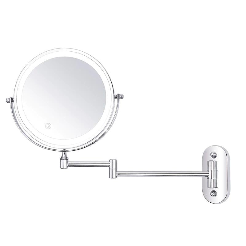 Oplaadbare LED Make-up Spiegel met Verlichting en Instelbare Vergroting - Chroomzilver Kaptafel Spiegel voor Perfecte Make-up 6