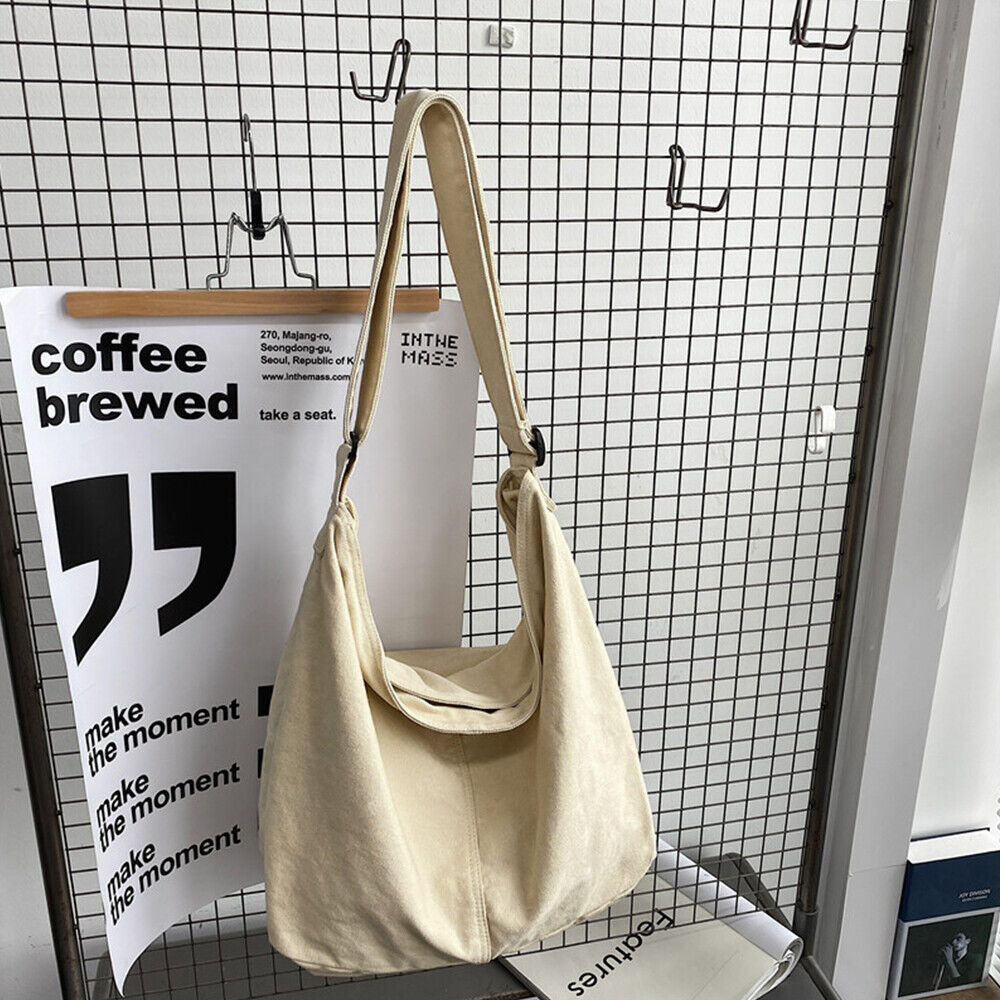 Oversized Canvas Schoudertas Dames met Comfortabele Band – Ruime Zwarte Schoudertas voor Werk en Vrije Tijd 4