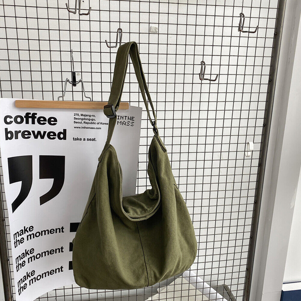 Oversized Canvas Schoudertas Dames met Comfortabele Band – Ruime Zwarte Schoudertas voor Werk en Vrije Tijd 5