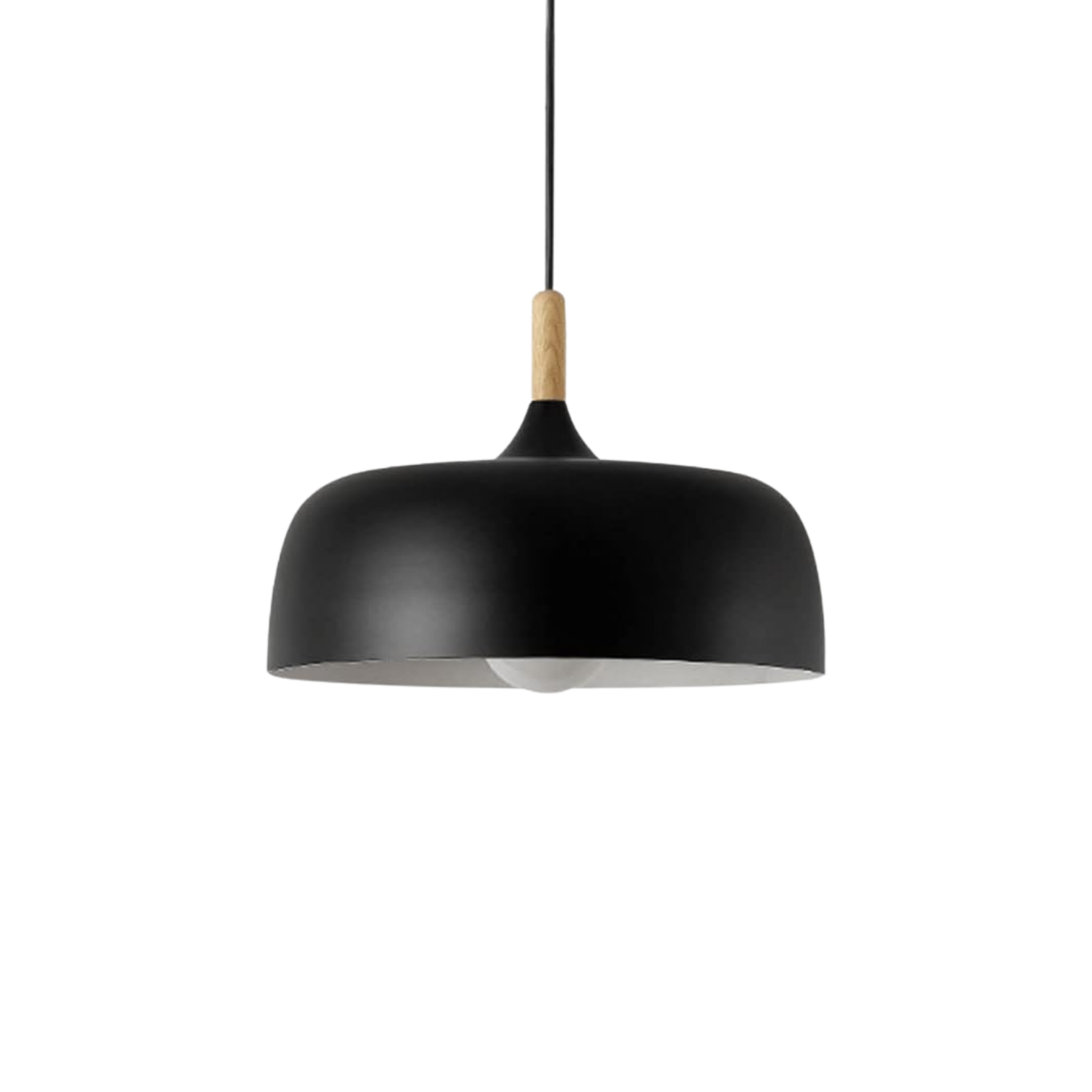 Pendel Lamp met Japandi-Inspiratie en Matte Afwerking – Elegante Verlichting met Houten Accent voor Moderne Interieurs 0