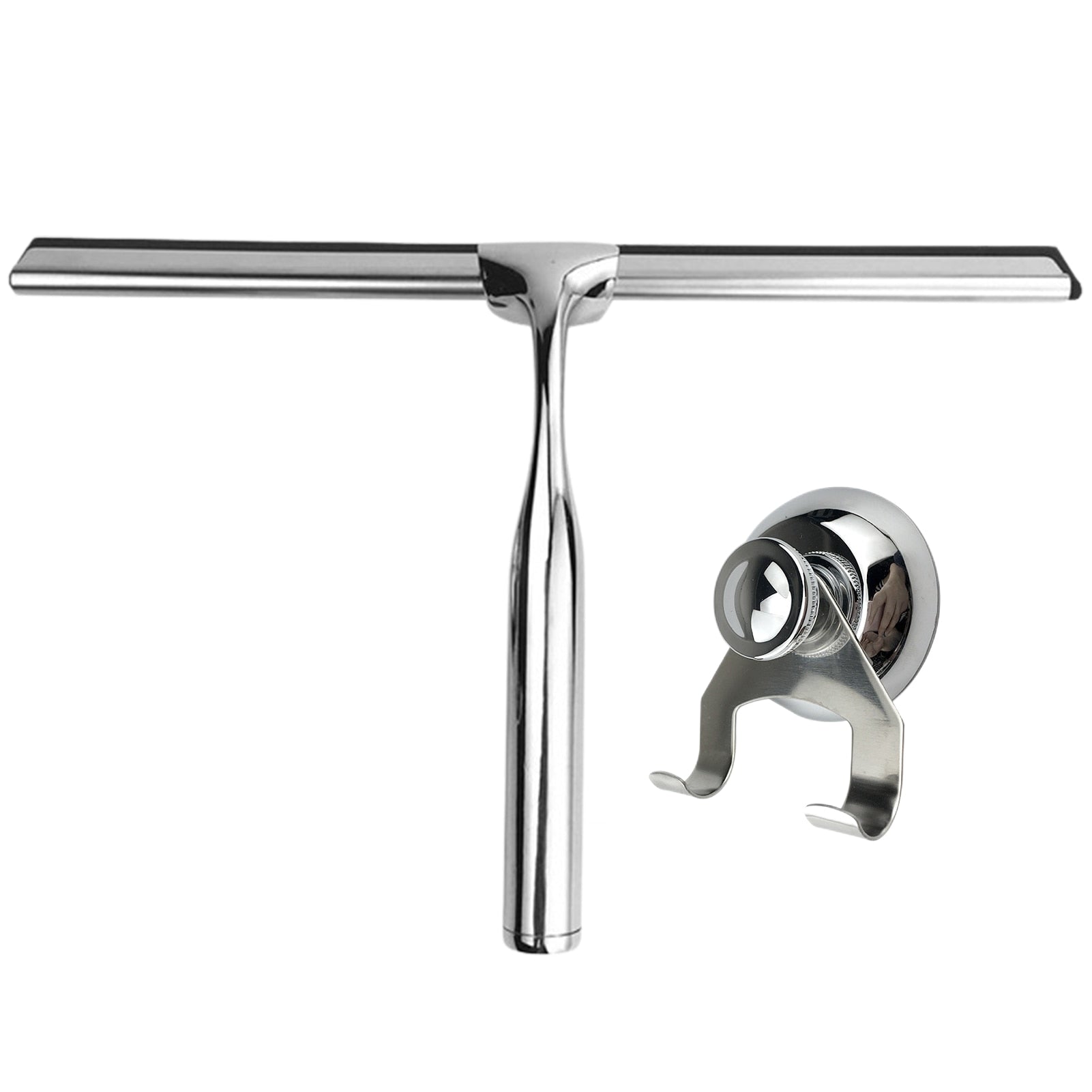 Professionele RVS Douchewisser met Antislip Handvat en Ophangsysteem - Streeploos en Krasvrij Trekker voor Douche 3