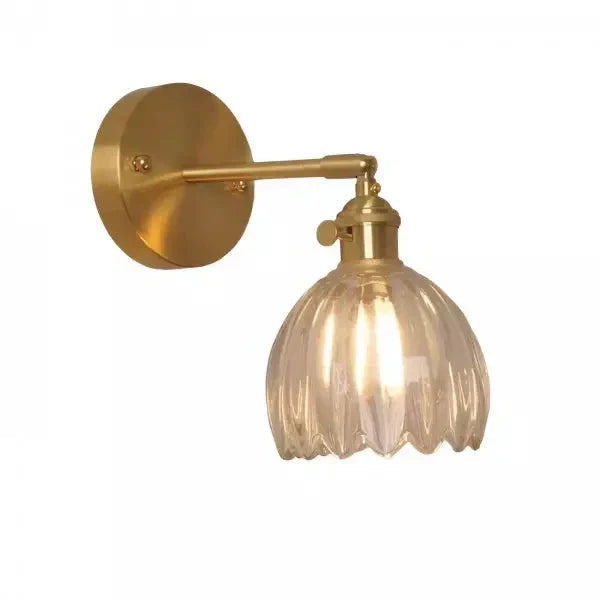 Retro Glazen Wandlamp in Tulpvorm met Warm Licht – Vintage Muurlamp voor Gezellige Sfeer 0