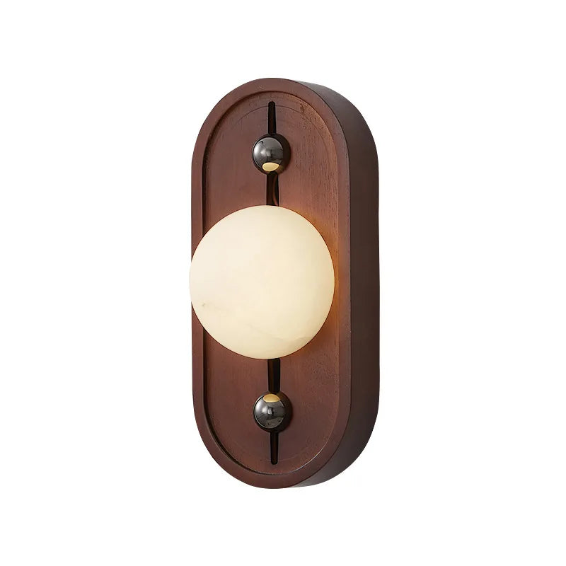 Retro Marmeren Wandlamp voor Slaapkamer en Gang – Antieke Houten Verlichting 1
