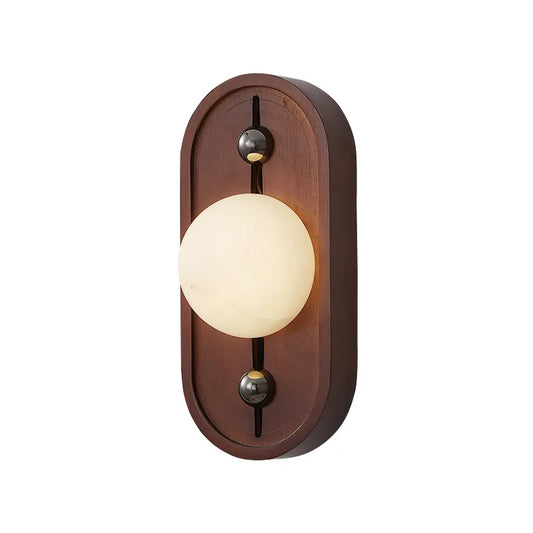 Retro Marmeren Wandlamp voor Slaapkamer en Gang – Antieke Houten Verlichting 1
