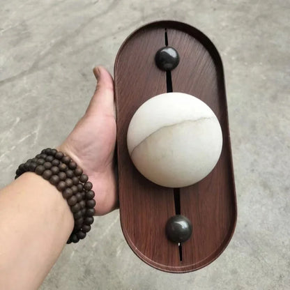 Retro Marmeren Wandlamp voor Slaapkamer en Gang – Antieke Houten Verlichting 3