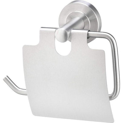 Roestvrij Stalen Toiletpapier Houder met Deksel en Anti-Vingerafdruk Coating - Inclusief Montageaccessoires 0