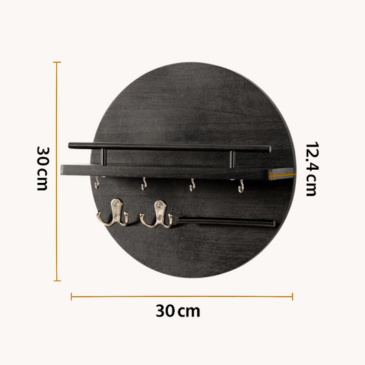 Ronde Houten Sleutelhouder – Milieuvriendelijke Wandorganizer voor Sleutels en Kleine Accessoires 4