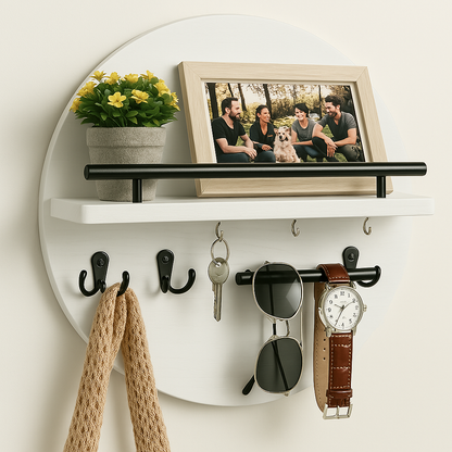 Ronde Houten Sleutelhouder – Milieuvriendelijke Wandorganizer voor Sleutels en Kleine Accessoires 9
