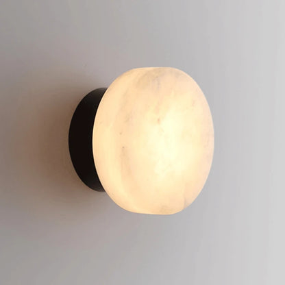 Ronde Wandlamp van Natuurlijke Marmer met LED Verlichting – Scandinavisch Design voor Binnengebruik in Woonkamer en Slaapkamer 3