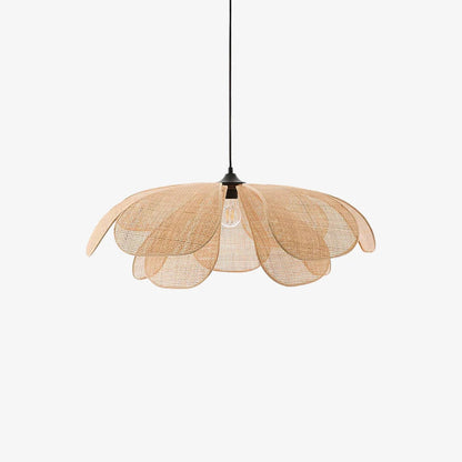 Rotan Hanglamp met Bloemblaadjes Ontwerp voor Woonkamer en Slaapkamer – Natuurlijke Elegantie en Warm Licht 0