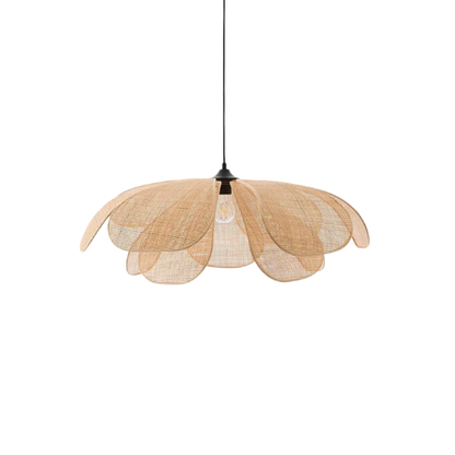 Rotan Hanglamp met Bloemblaadjes Ontwerp voor Woonkamer en Slaapkamer – Natuurlijke Elegantie en Warm Licht 1