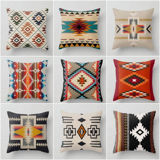 Rustieke Kussenhoezen Set van 9 - 45x45 cm, Ademend Linnen voor Kussens op de Bank 0