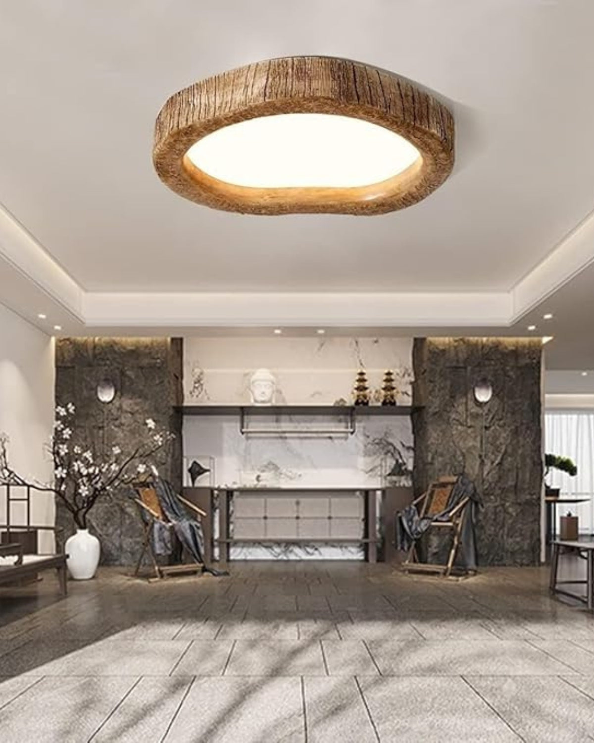 Rustieke Plafondlamp van Natuurlijk Hout met Moderne Verlichting – Le Halo Bois 4