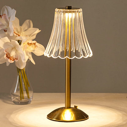 Oplaadbare Draadloze Tafellamp Goud met Dimbare Lichttemperaturen en Touch Bediening voor Binnen en Buiten