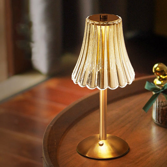 Oplaadbare Draadloze Tafellamp Goud met Dimbare Lichttemperaturen en Touch Bediening voor Binnen en Buiten