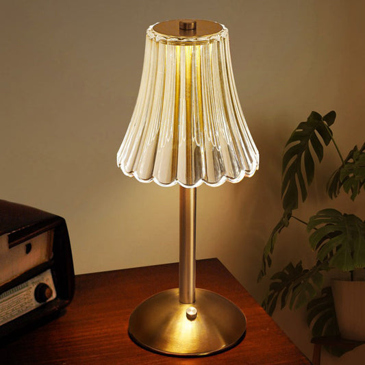 Oplaadbare Draadloze Tafellamp Goud met Dimbare Lichttemperaturen en Touch Bediening voor Binnen en Buiten