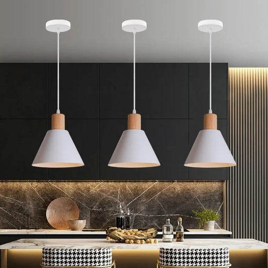 Scandinavische Hanglamp E27 Fitting voor Eettafel – Wit, Grijs en Groen Woonkamer Lamp 1