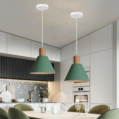 Scandinavische Hanglamp E27 Fitting voor Eettafel – Wit, Grijs en Groen Woonkamer Lamp 3