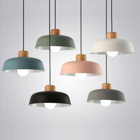Scandinavische Hanglamp met Houten Accenten – Modern en Tijdloos in Diverse Kleuren 0