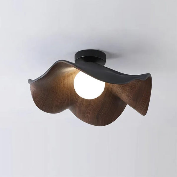 Scandinavische Houten Lotus Plafondlamp – LED Plafonniere voor Slaapkamer en Woonkamer Verlichting 4
